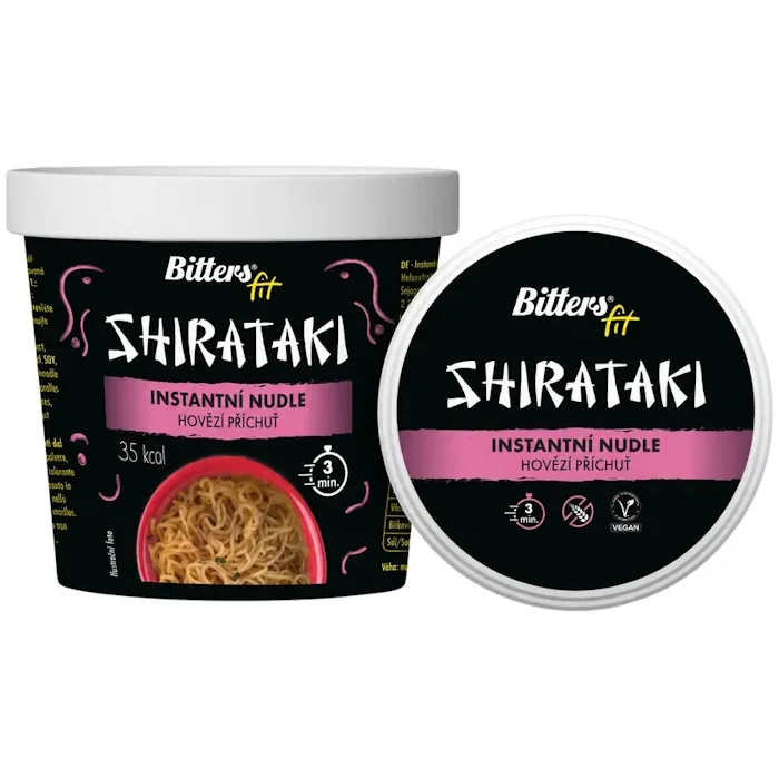 BITTERS Shirataki Instantní nudle Hovězí příchuť 610 ml