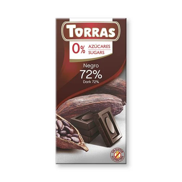 Torras Zartbitterschokolade 72 % ohne Zuckerzusatz