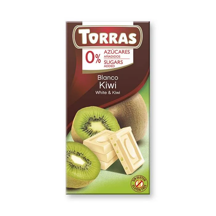 Torras White Chocolate with Kiwi, No Added Sugar