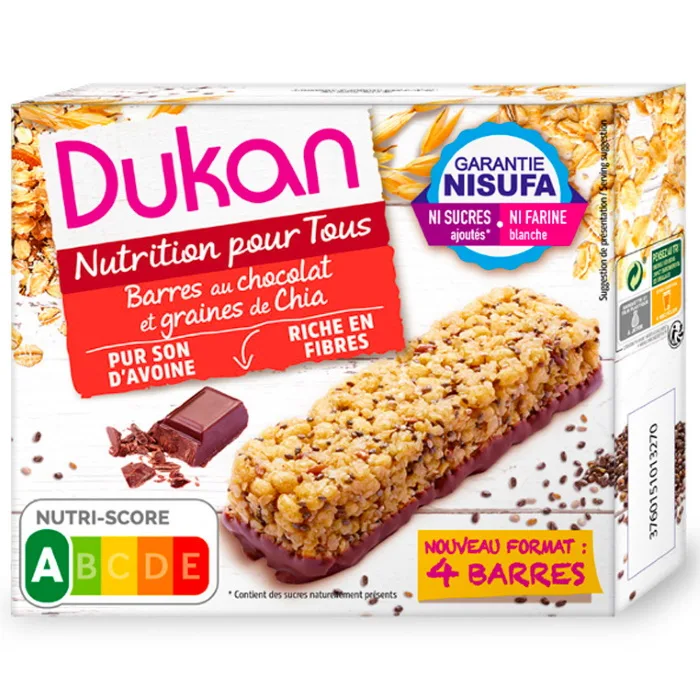 Dukan® chocolate-coated sticks with chia seeds