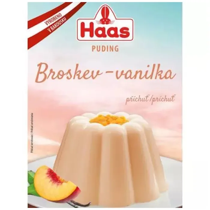 HAAS Puding broskev - vanilka