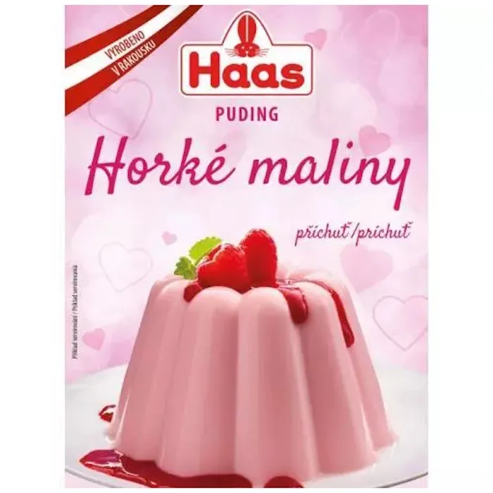 HAAS Puding horké maliny